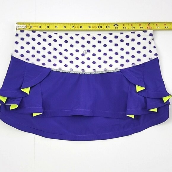 Lululemon Presta Running Cycling Skirt Bruised Berry High Noon Dot White Size 8 - Picture 7 of 9